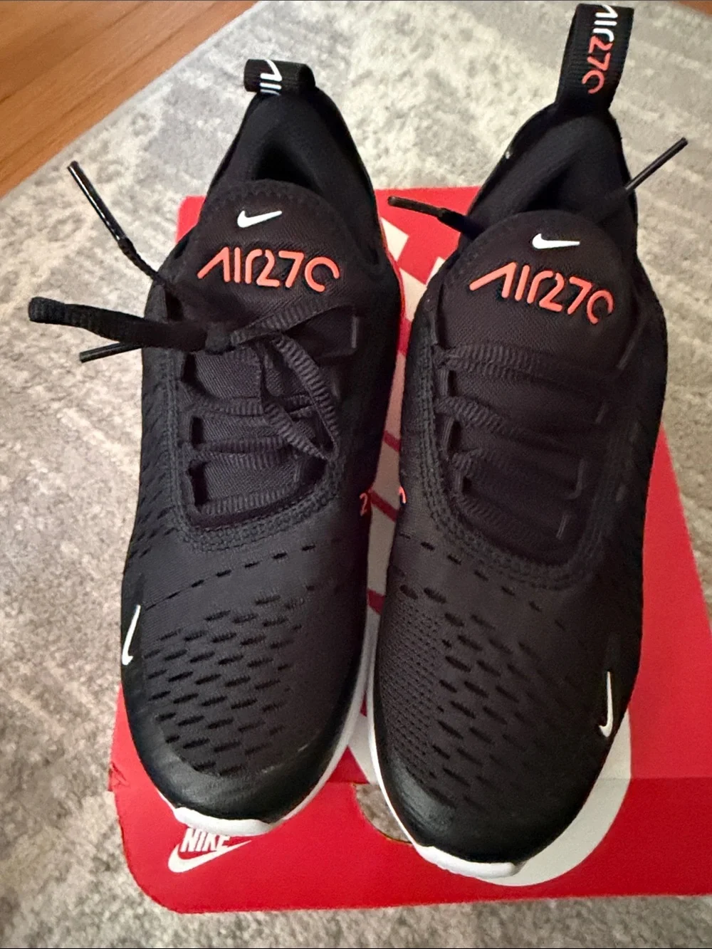 Nike Kids Black and Red Air Max 270 Sneakers